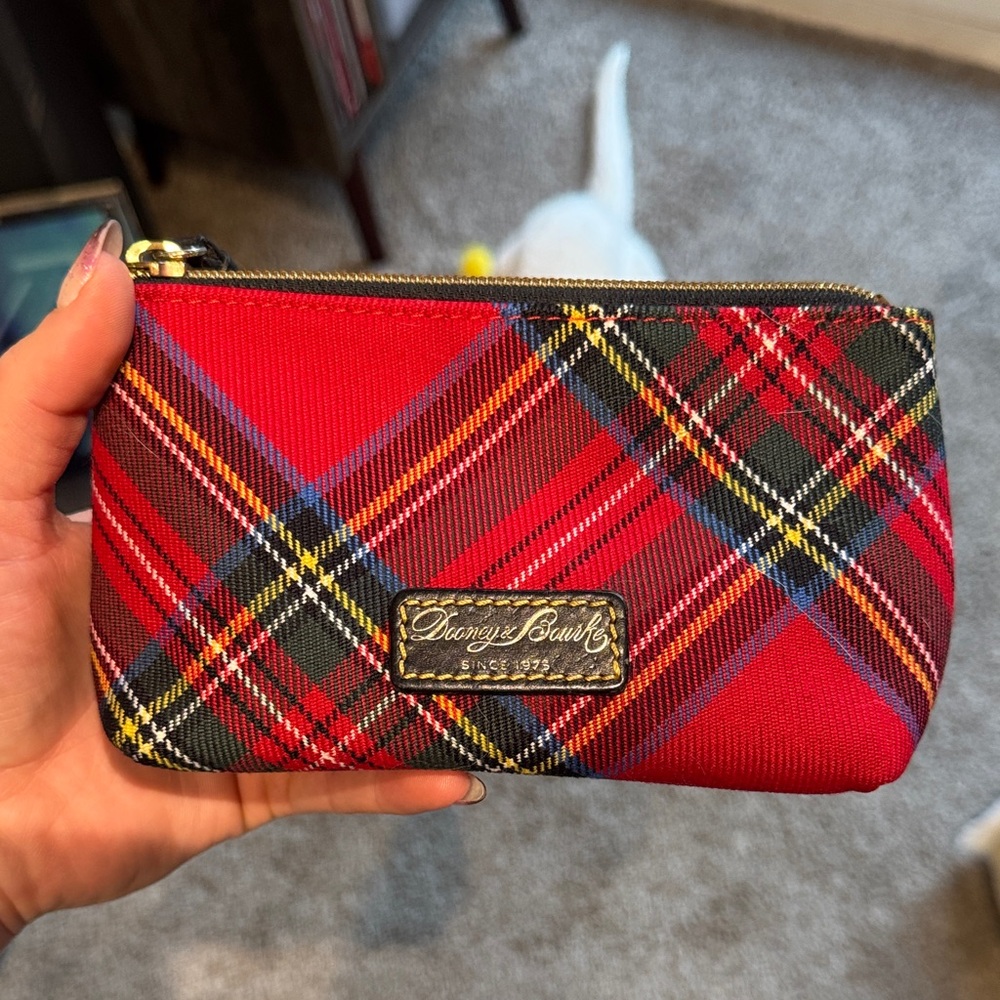 Dooney & Bourke Red Plaid Cosmetic Case